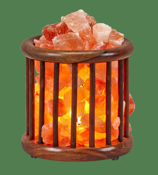 Facebook Twitter Himalayan Salt Lamp Cage Wood Basket