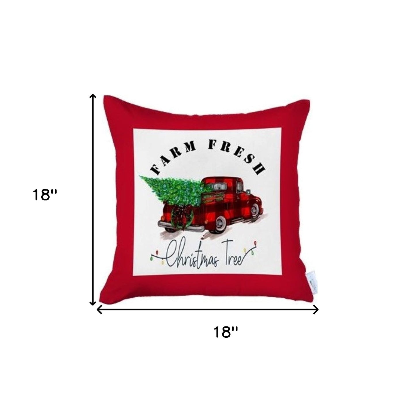 Set of Four Red and Black Christmas Christmas Tree Throw Pillow Cover-7