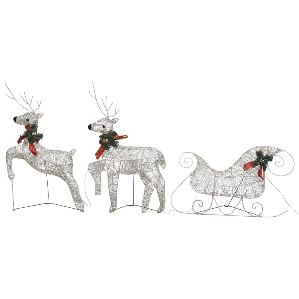 vidaXL Christmas Decoration Reindeer and Sleigh with LEDs Christmas Lighting