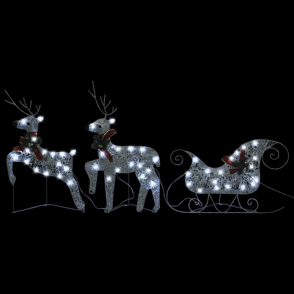 vidaXL Christmas Decoration Reindeer and Sleigh with LEDs Christmas Lighting